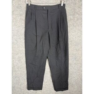 VERSINI Men's Wool Pleated Dress Pants Charcoal Gray‎ Size 34 Long